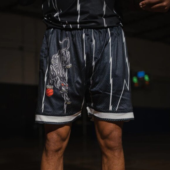 In the Lab Stealth Shorts Men Large Black Basketball Drawstring Heavyweight Mesh - Picture 1 of 10